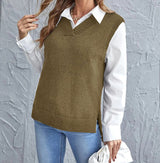 Taryn | Women's V-Neck Sleeveless Sweater Vest
