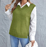 Taryn | Women's V-Neck Sleeveless Sweater Vest