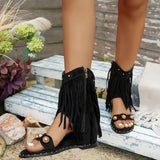 Tatiana | Women's Fringe Ankle Strap Sandals