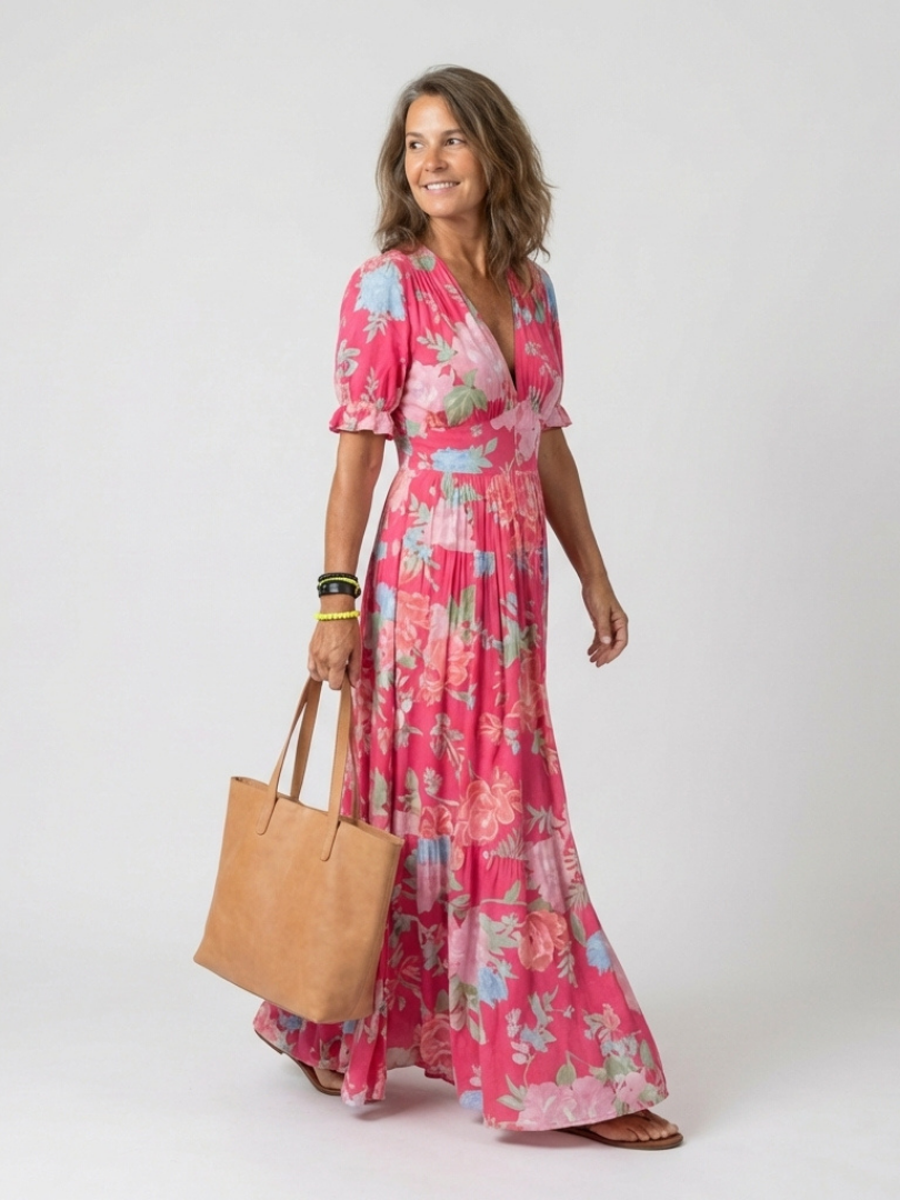 Temperance | Women's Floral V-Neck Maxi Dress