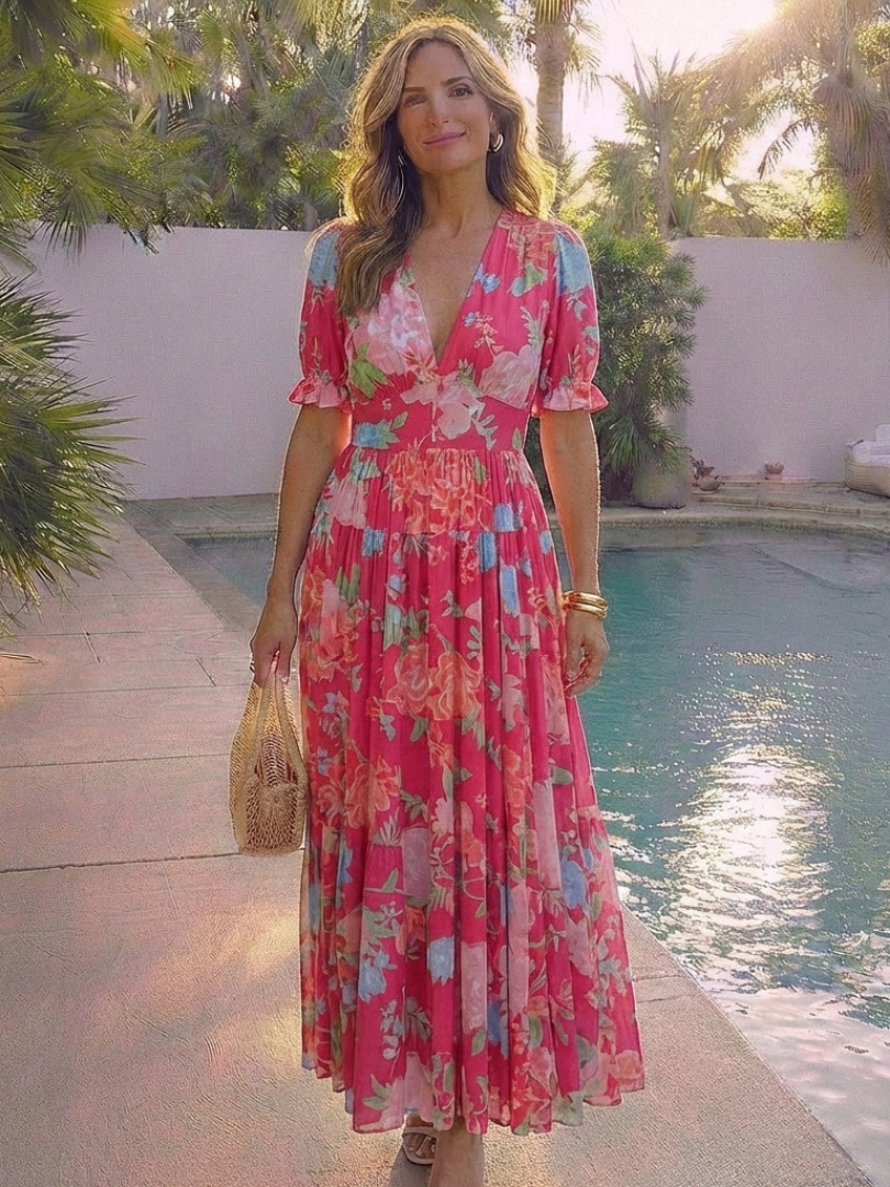 Temperance | Women's Floral V-Neck Maxi Dress