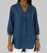 Tessa | Women's V-Neck Ruffle Blouse