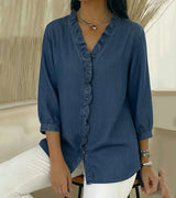 Tessa | Women's V-Neck Ruffle Blouse