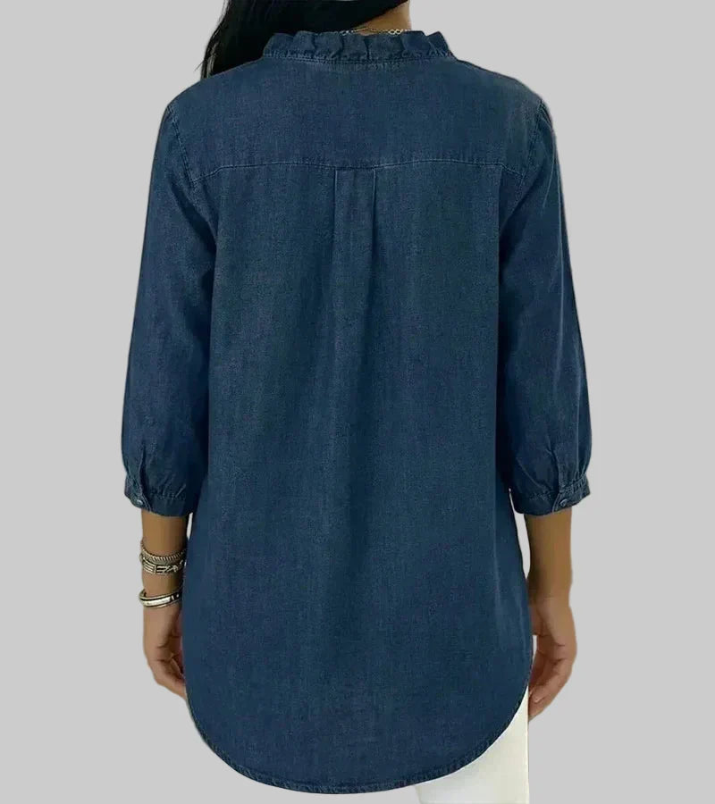 Tessa | Women's V-Neck Ruffle Blouse