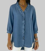 Tessa | Women's V-Neck Ruffle Blouse