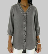 Tessa | Women's V-Neck Ruffle Blouse
