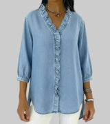 Tessa | Women's V-Neck Ruffle Blouse