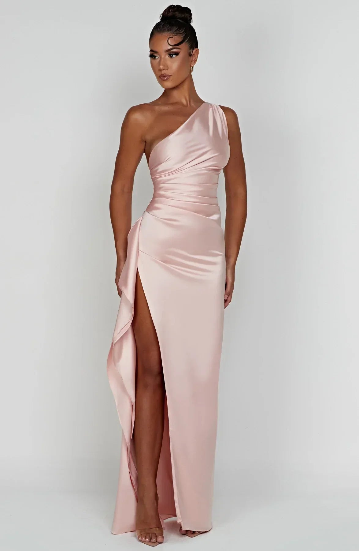 Thalia | Women's One Shoulder Slit Maxi Dress