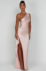 Thalia | Women's One Shoulder Slit Maxi Dress