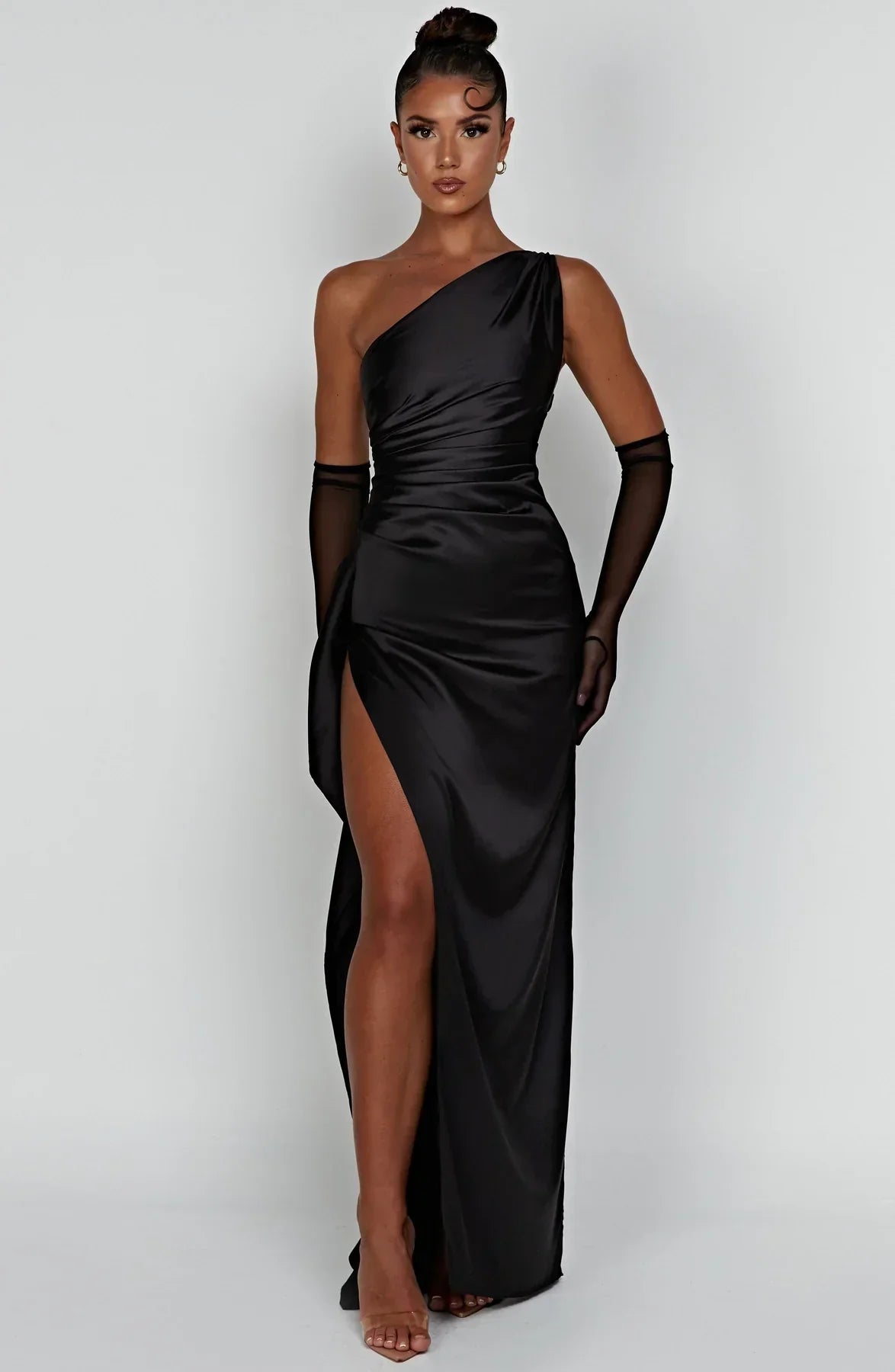 Thalia | Women's One Shoulder Slit Maxi Dress