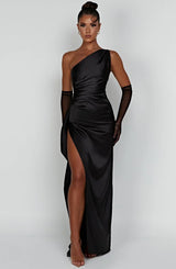 Thalia | Women's One Shoulder Slit Maxi Dress