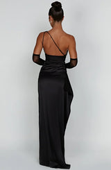 Thalia | Women's One Shoulder Slit Maxi Dress