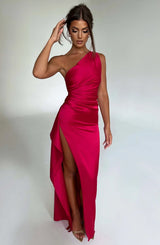 Thalia | Women's One Shoulder Slit Maxi Dress