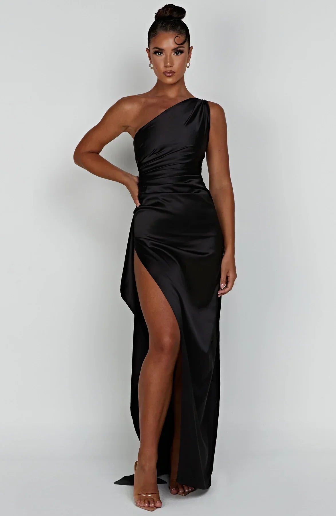 Thalia | Women's One Shoulder Slit Maxi Dress