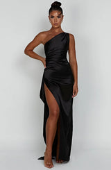 Thalia | Women's One Shoulder Slit Maxi Dress