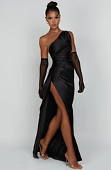 Thalia | Women's One Shoulder Slit Maxi Dress