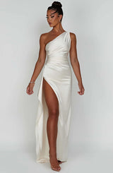 Thalia | Women's One Shoulder Slit Maxi Dress