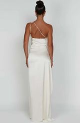 Thalia | Women's One Shoulder Slit Maxi Dress