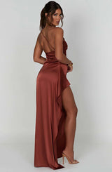 Thalia | Women's One Shoulder Slit Maxi Dress