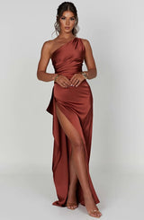 Thalia | Women's One Shoulder Slit Maxi Dress