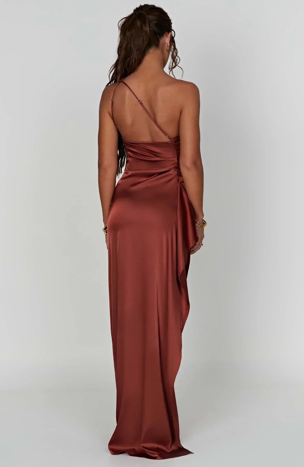 Thalia | Women's One Shoulder Slit Maxi Dress