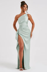 Thalia | Women's One Shoulder Slit Maxi Dress