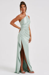 Thalia | Women's One Shoulder Slit Maxi Dress