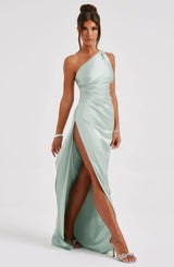 Thalia | Women's One Shoulder Slit Maxi Dress