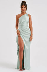 Thalia | Women's One Shoulder Slit Maxi Dress