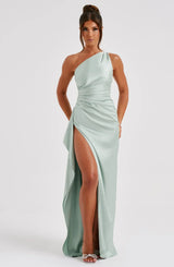 Thalia | Women's One Shoulder Slit Maxi Dress
