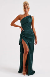 Thalia | Women's One Shoulder Slit Maxi Dress