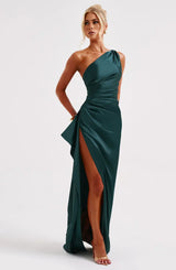 Thalia | Women's One Shoulder Slit Maxi Dress