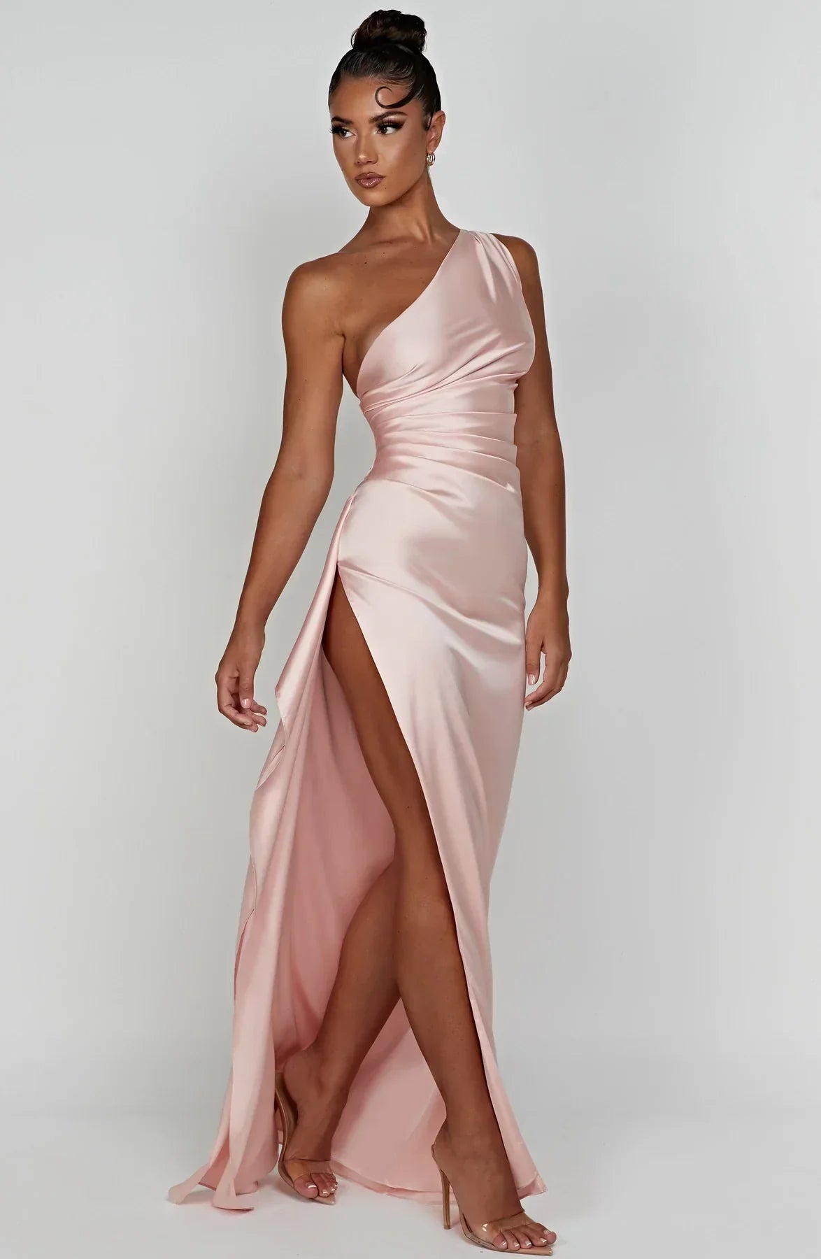 Thalia | Women's One Shoulder Slit Maxi Dress