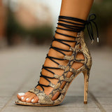 Valentina | Women's Lace Up Stiletto Heels