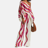 Isla | Women's Off-Shoulder Batwing Top & Wide-Leg Trousers Co-ord Set
