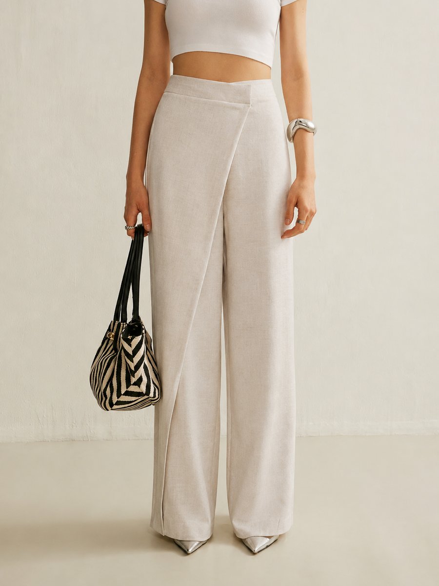 Vashti | Women's High Waist Asymmetric Wide Leg Pants