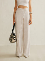 Vashti | Women's High Waist Asymmetric Wide Leg Pants
