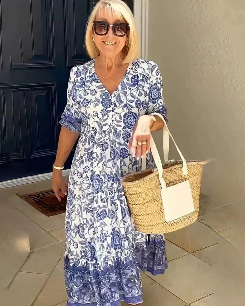 Elaine | Floral Tiered Midi Dress