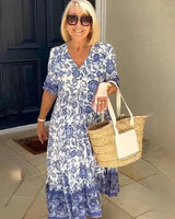 Elaine | Floral Tiered Midi Dress