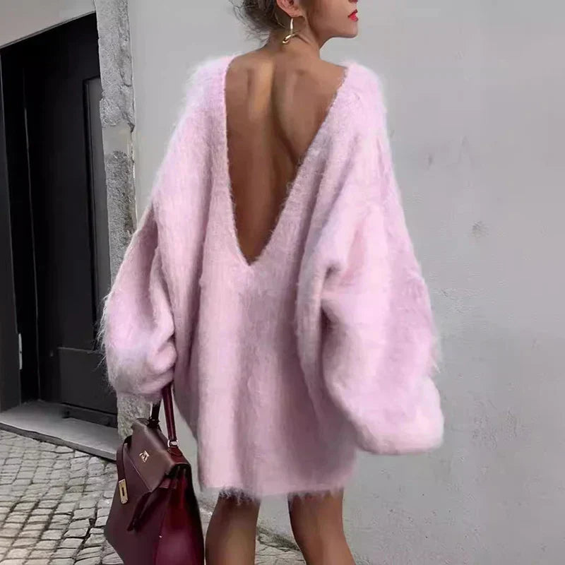 Esme™| Fluffy Oversized Sweater Dress