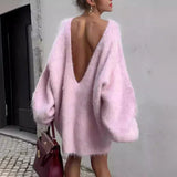 Esme™| Fluffy Oversized Sweater Dress