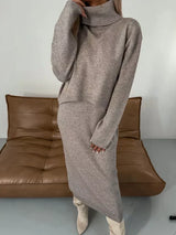 Willa | Women's Turtleneck Long Sleeve Maxi Dress