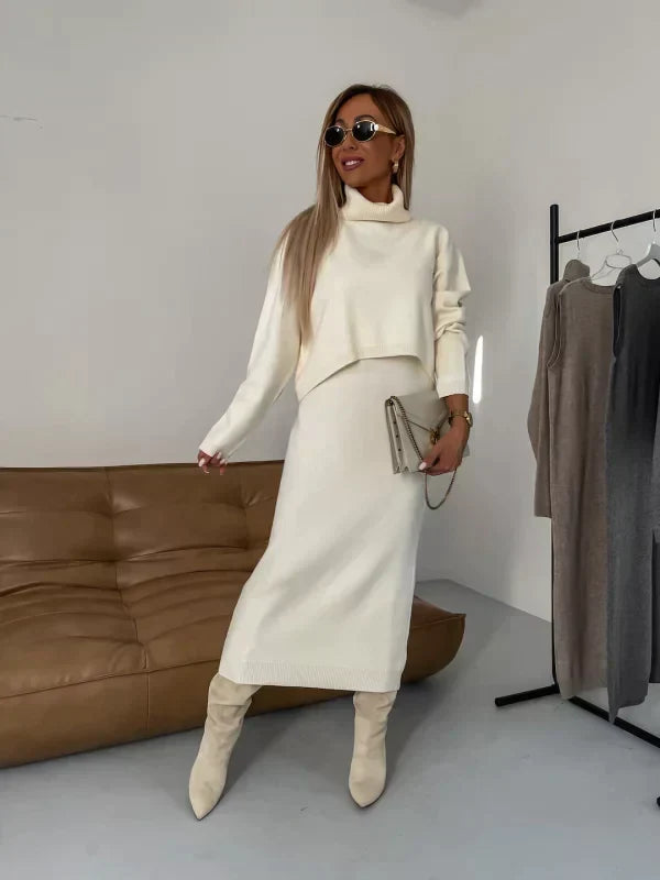 Willa | Women's Turtleneck Long Sleeve Maxi Dress