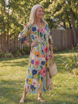 Wisteria | Women's Floral 3/4 Sleeve Maxi Dress