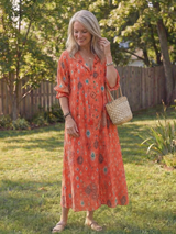 Wisteria | Women's Floral 3/4 Sleeve Maxi Dress