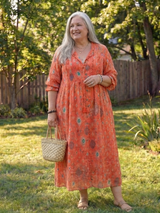 Wisteria | Women's Floral 3/4 Sleeve Maxi Dress