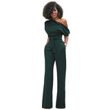 Dalissa | Women's One-Shoulder Wide-Leg Jumpsuit Belted Formal Playsuit