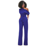 Dalissa | Women's One-Shoulder Wide-Leg Jumpsuit Belted Formal Playsuit