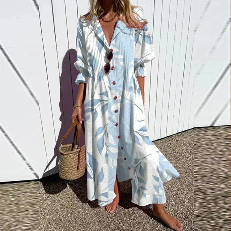 Wren | Women's Floral Print Button-Front Maxi Dress