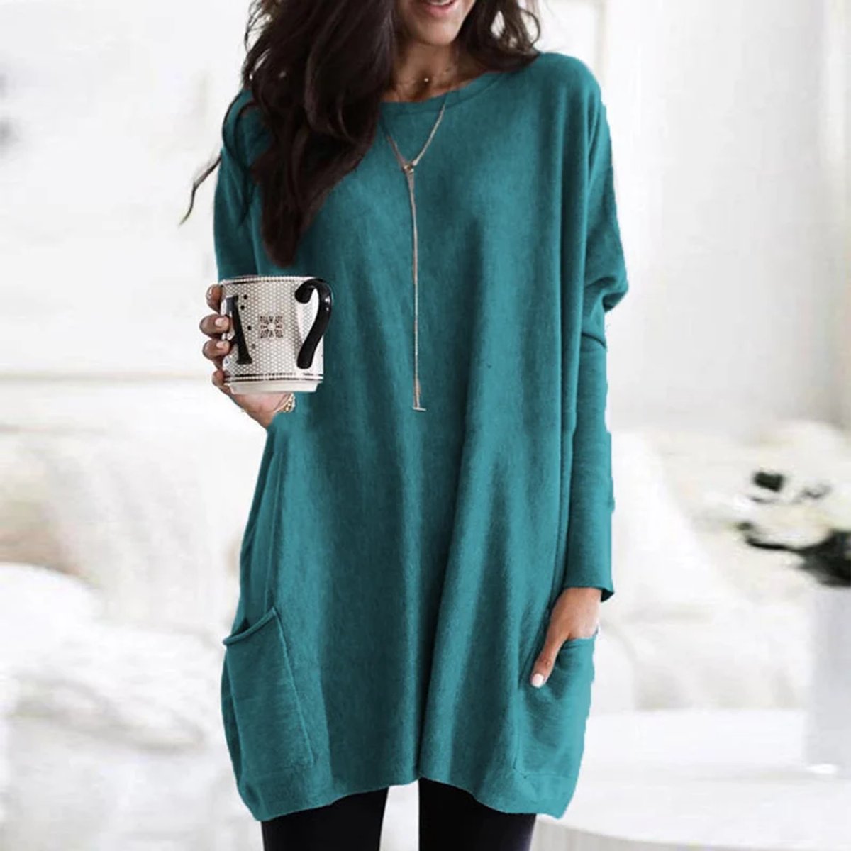 Wren | Women's Oversized Long Sleeve Tunic with Pockets